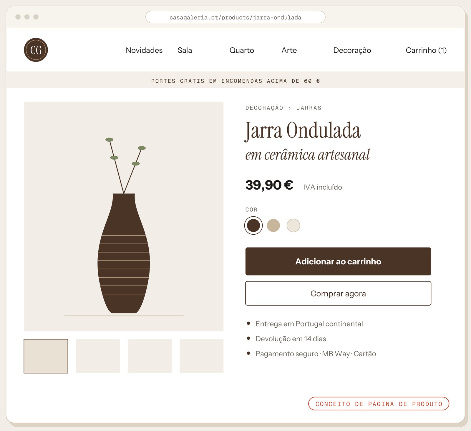 Product page — redesign concept