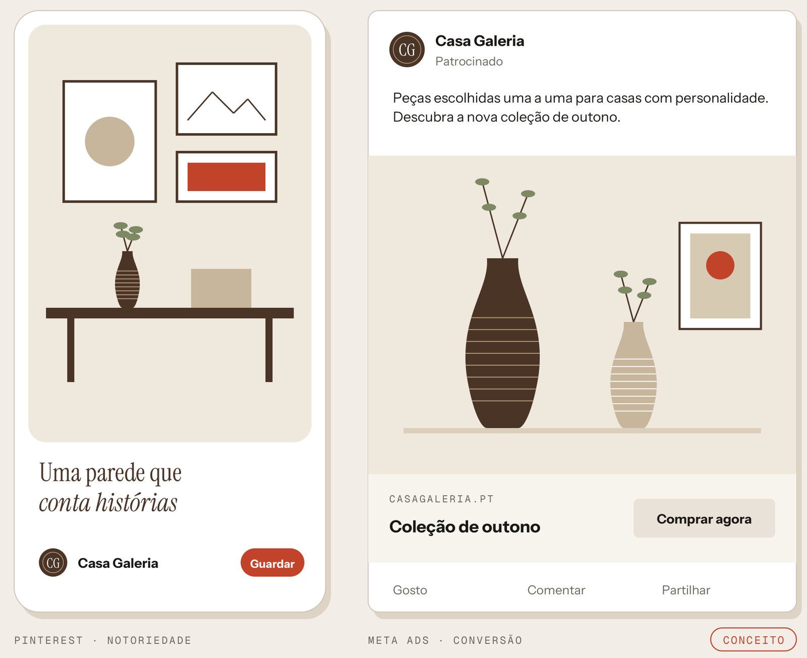 Pinterest and Meta ads — concept pieces